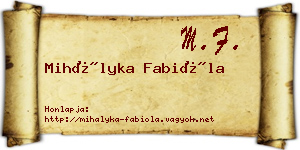 Mihályka Fabióla névjegykártya